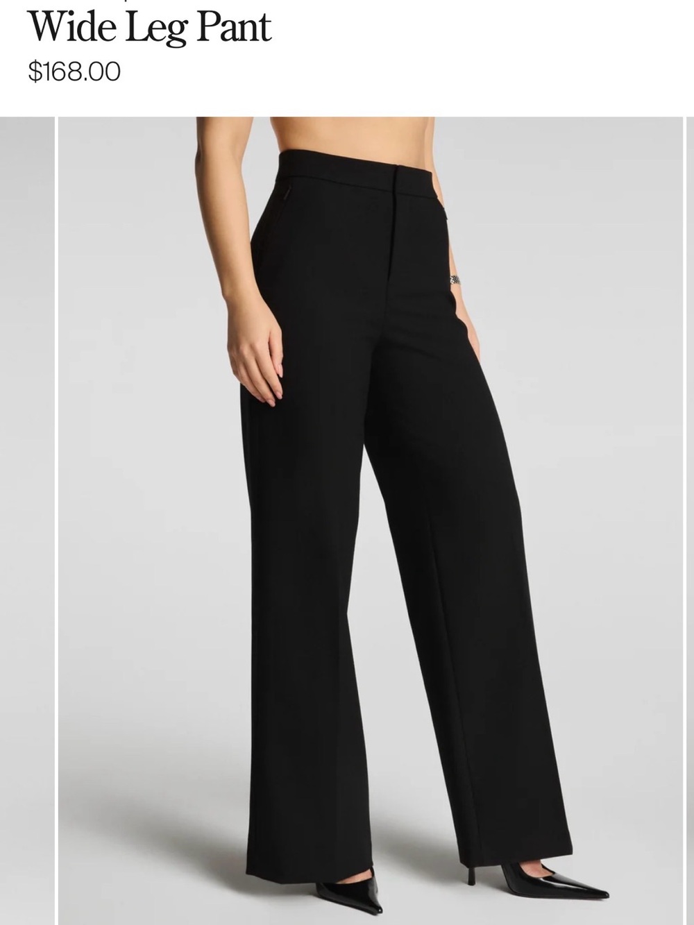 SPANX Black Wide Leg Trousers TALL
